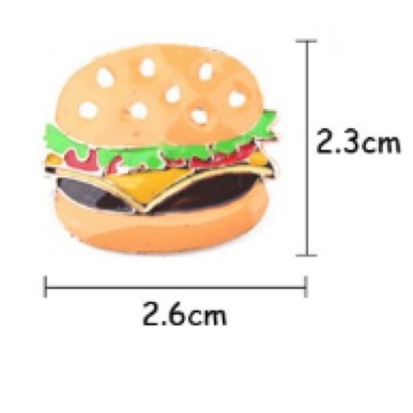 NEW Burger Hot Dog Pizza Set of 3 Enamel Pins - Picture 2 of 4